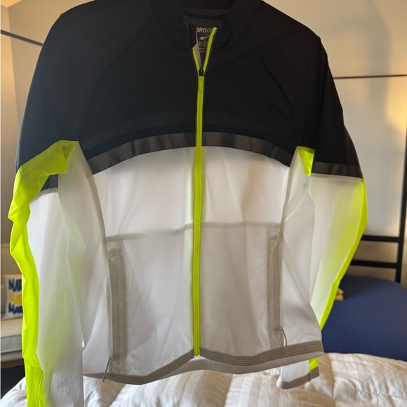 Brooks Jackets & Blazers - Brooks Black and White Jacket with Neon Accents Reflective